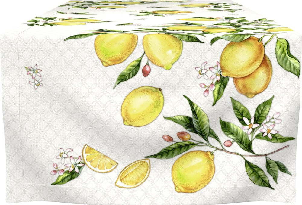 Běhoun na stůl z bio bavlny 150x45 cm Citrons - IHR IHR