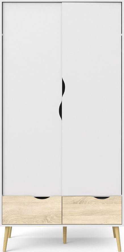 Bílá šatní skříň 99x200 cm Oslo - Tvilum Tvilum