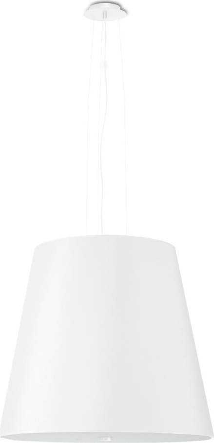 Bílé závěsné svítidlo se skleněným stínidlem ø 50 cm Tresco – Nice Lamps Nice Lamps