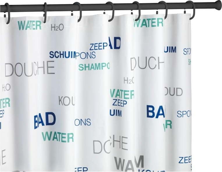 Černá teleskopická tyč na sprchový závěs Wenko Shower Curtain Rod WENKO