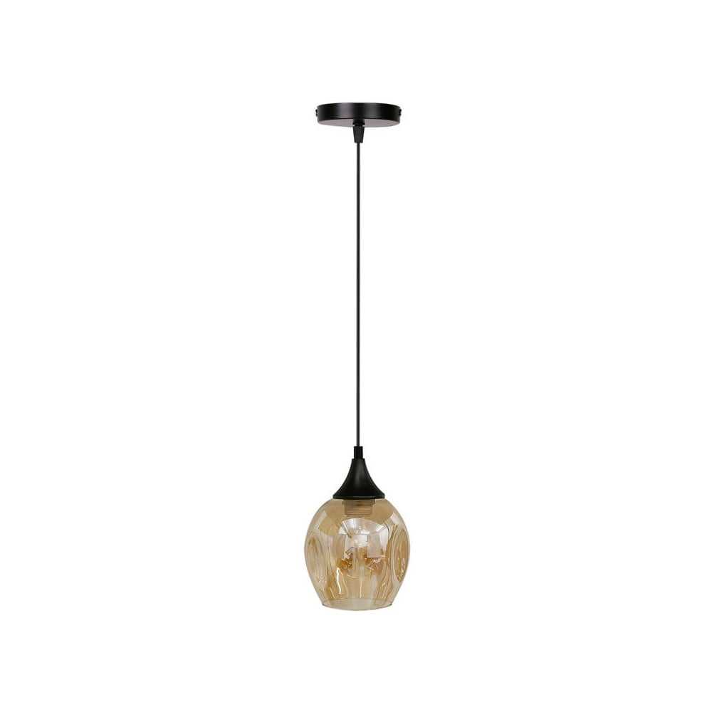 Černé závěsné svítidlo se skleněným stínidlem ø 14 cm Aspa – Candellux Lighting Candellux Lighting