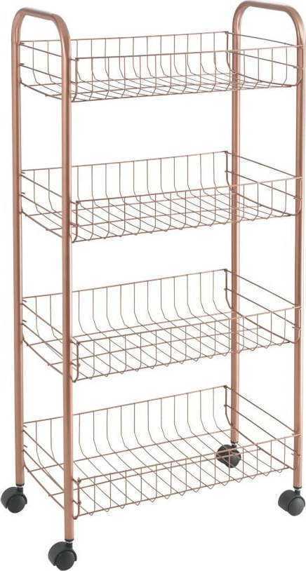 Kovový pojízdný regál v měděné barvě 41x84 cm Ascona – Metaltex Metaltex