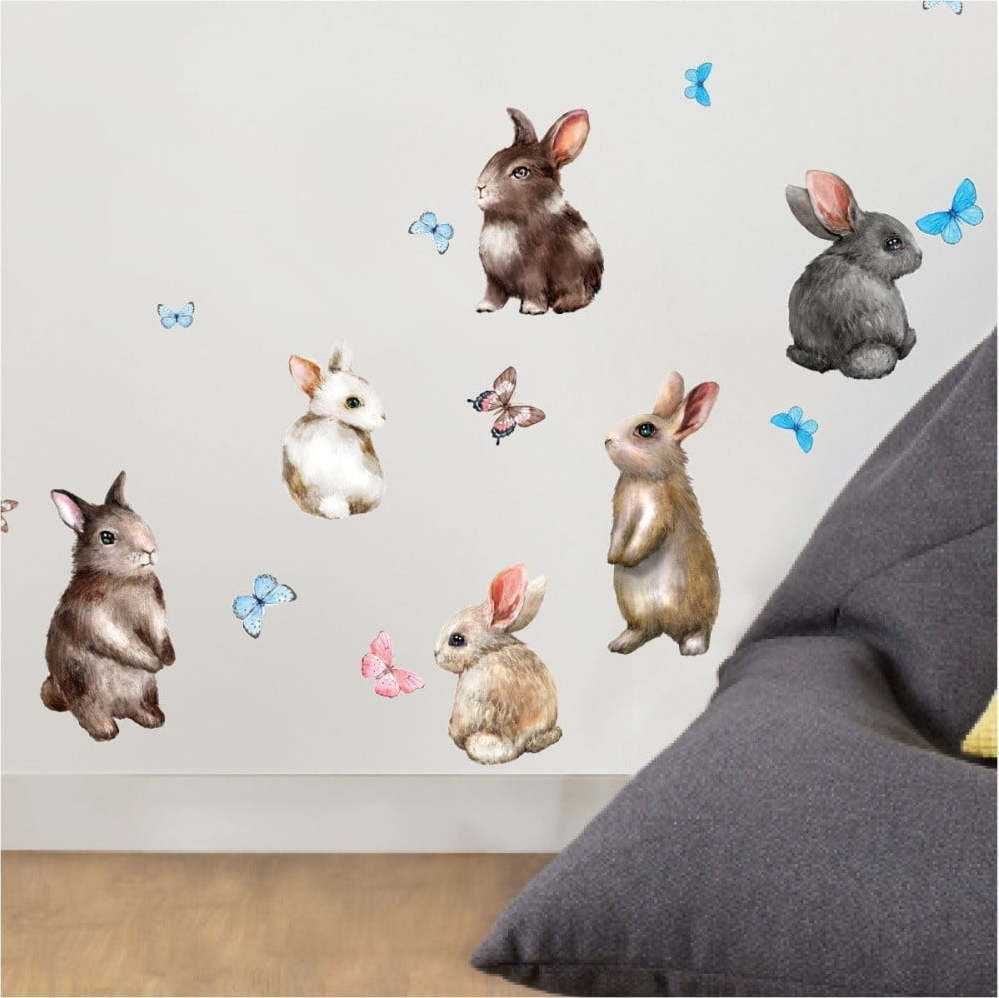 Nástěnné dětské samolepky Ambiance Baby Rabbits Ambiance