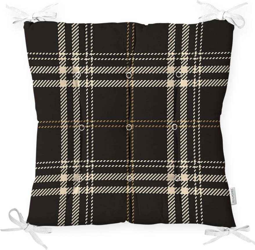 Podsedák na židli Minimalist Cushion Covers Flannel Black