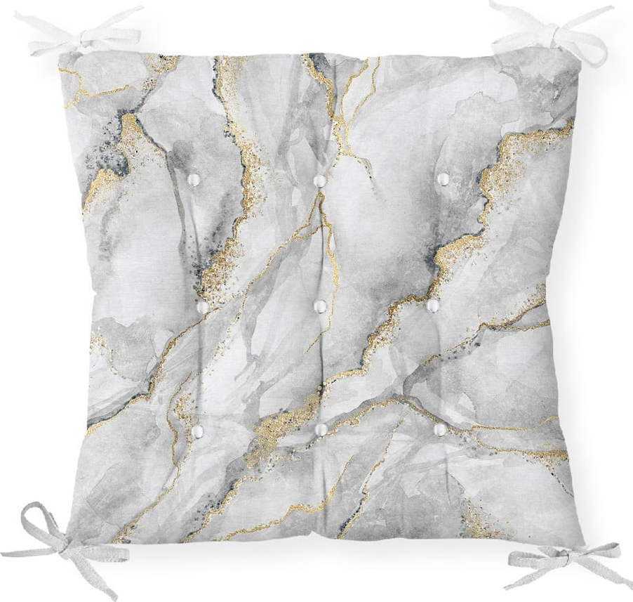 Podsedák na židli Minimalist Cushion Covers Marble Gray Gold