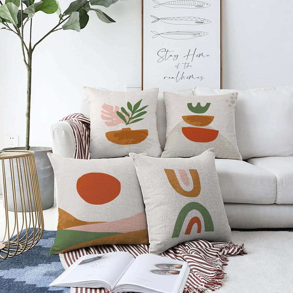 Sada 4 povlaků na polštáře Minimalist Cushion Covers Succulent