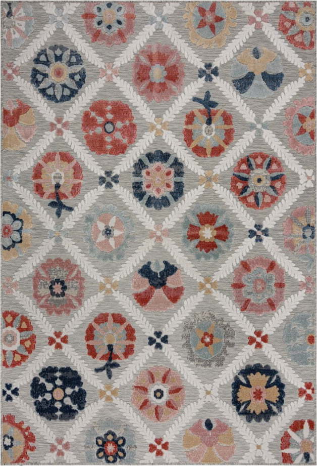 Šedý venkovní koberec 170x120 cm Flora - Flair Rugs Flair Rugs