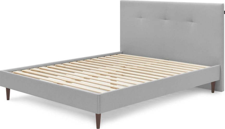Světle šedá čalouněná dvoulůžková postel s roštem 160x200 cm Tory - Bobochic Paris Bobochic Paris