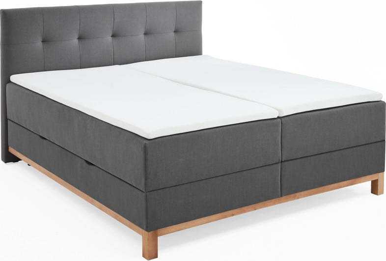 Tmavě šedá boxspring postel s úložným prostorem 180x200 cm Catania - Meise Möbel Meise Möbel