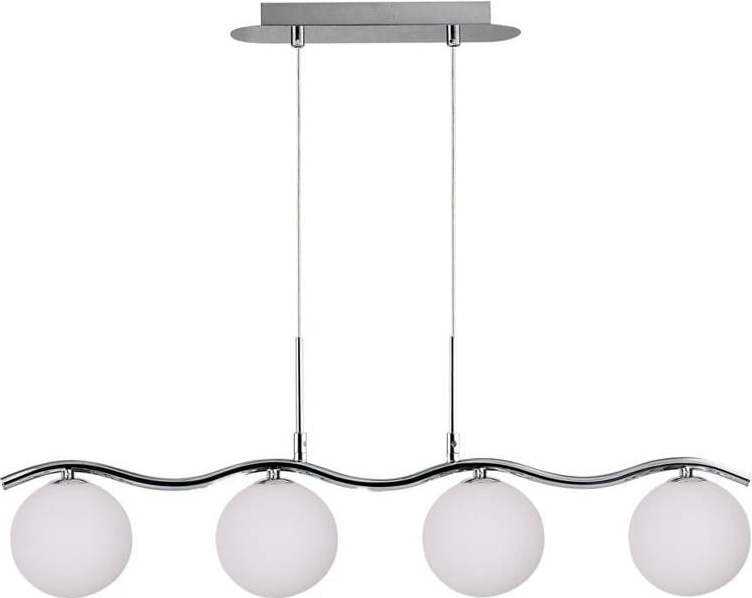 Závěsné svítidlo ve stříbrné barvě se skleněným stínidlem 12x79 cm Ramon – Candellux Lighting Candellux Lighting