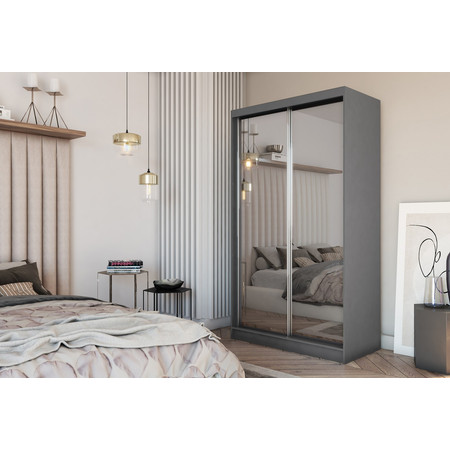 Kvalitní Šatní Skříň Debora 120 cm Šedá Furniture