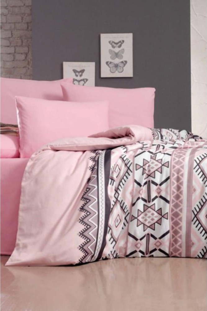 Růžové prodloužené povlečení na jednolůžko s prostěradlem Antic Pink – Mila Home Mila Home