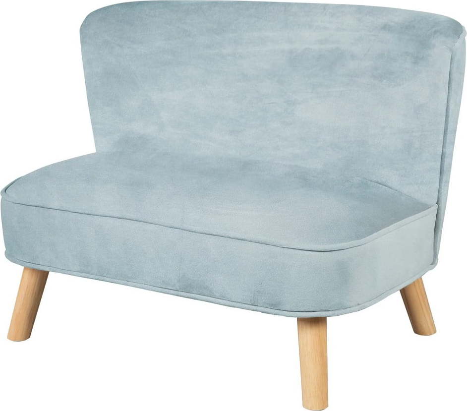 Světle modrá sametová dětská pohovka 70 cm Lil Sofa – Roba Roba