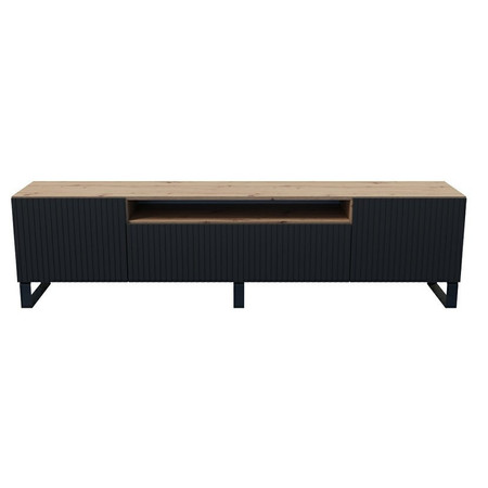 Televizní stolek RTV  Remo  200 cm Černá - Dub artisan Furniture