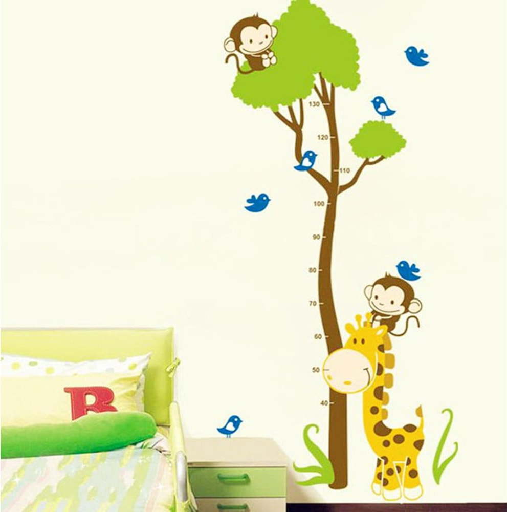 Dětská samolepka – metr na dveře nebo zeď 40x150 cm Tree and Monkey – Ambiance Ambiance