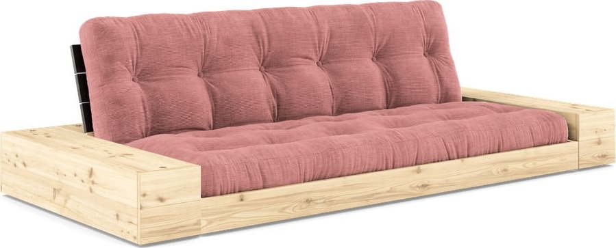 Růžová manšestrová rozkládací pohovka 244 cm Base – Karup Design Karup Design