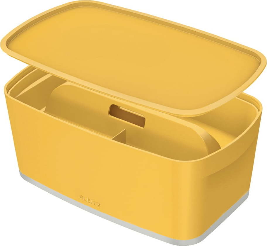 Žlutý úložný box s víkem MyBox – Leitz Leitz