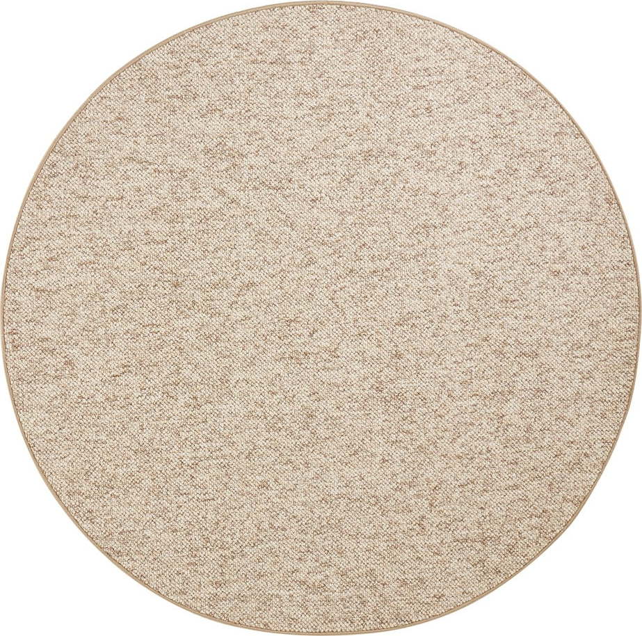Světle hnědý kulatý koberec ø 133 cm Wolly – BT Carpet BT Carpet