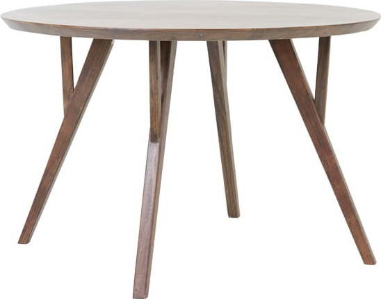 Hnědý kulatý jídelní stůl s deskou z akácie ø 140 cm Quenza – Light & Living Light & Living