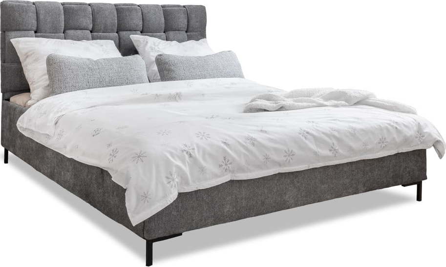 Šedá čalouněná dvoulůžková postel s roštem 160x200 cm Eve – Miuform Miuform
