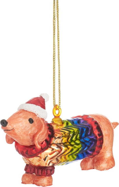 Skleněná vánoční ozdoba Sausage Dog – Sass & Belle Sass & Belle