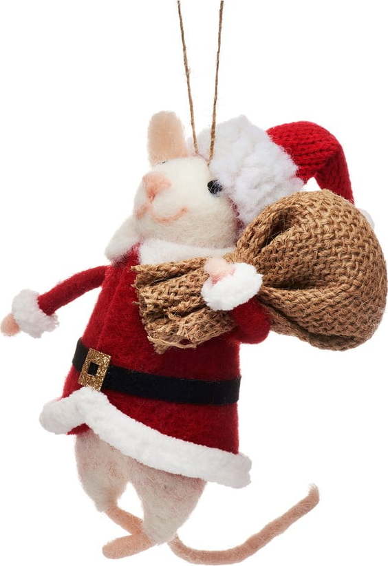 Textilní vánoční ozdoba Santa Mouse – Sass & Belle Sass & Belle