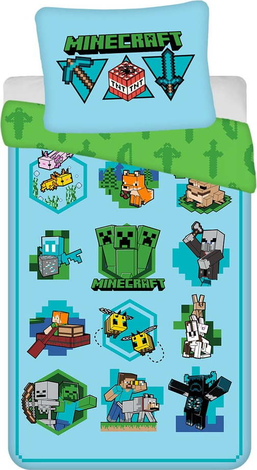 Bavlněné dětské povlečení na jednolůžko 140x200 cm Minecraft – Jerry Fabrics Jerry Fabrics