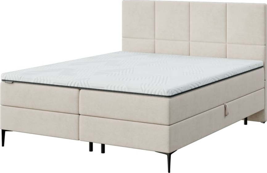 Béžová boxspring postel s úložným prostorem 180x200 cm Bufo – MESONICA MESONICA