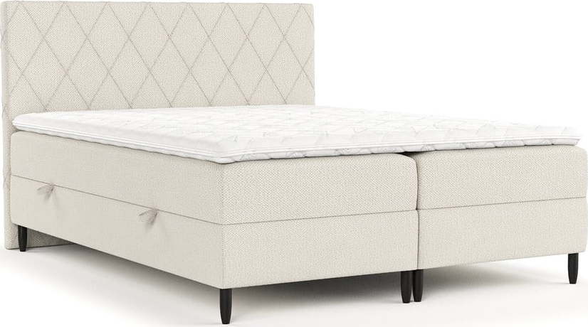 Béžová boxspring postel s úložným prostorem 180x200 cm Gwen – Maison de Rêve Maison de Reve