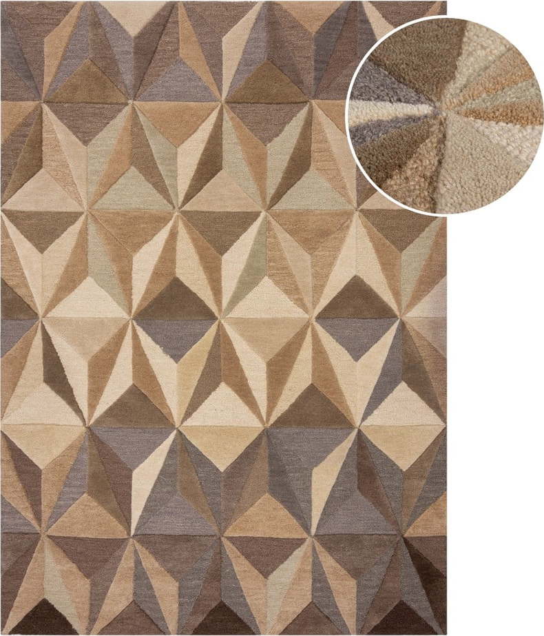 Béžový vlněný koberec 120x170 cm Reverie – Flair Rugs Flair Rugs