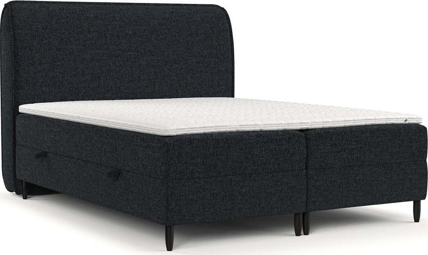 Černá boxspring postel s úložným prostorem 140x200 cm Melba – Maison de Rêve Maison de Reve