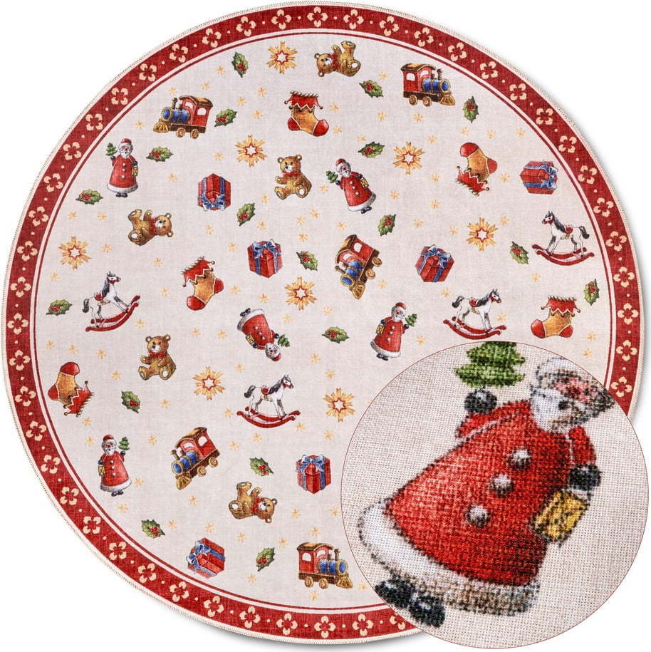 Červený kulatý koberec s vánočním motivem ø 150 cm Red Christmas – Villeroy&Boch Villeroy & boch