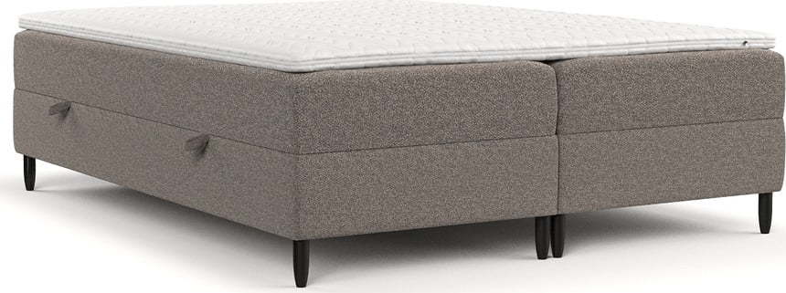 Hnědá boxspring postel s úložným prostorem 200x200 cm Malte – Maison de Rêve Maison de Reve