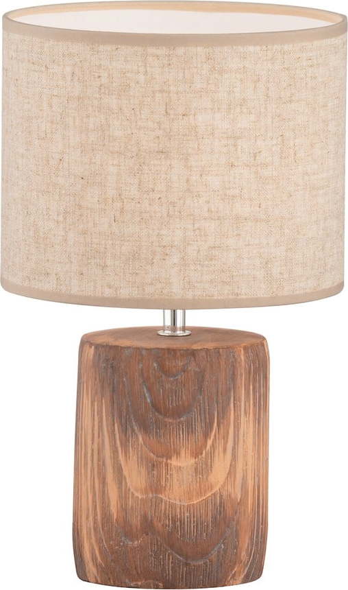 Hnědo-béžová betonová stolní lampa s textilním stínidlem (výška 35 cm) Malik – Fischer & Honsel Fischer & Honsel