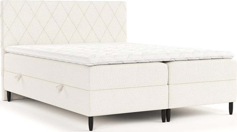 Krémová boxspring postel s úložným prostorem 160x200 cm Gwen – Maison de Rêve Maison de Reve