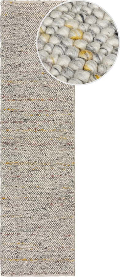 Krémový ručně tkaný běhoun s příměsí vlny 60x230 cm Minerals – Flair Rugs Flair Rugs