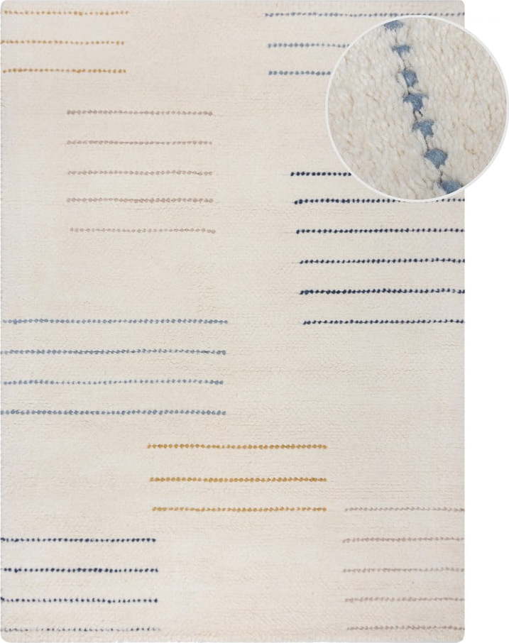 Krémový ručně tkaný vlněný koberec 120x170 cm Dottie Geometric – Flair Rugs Flair Rugs