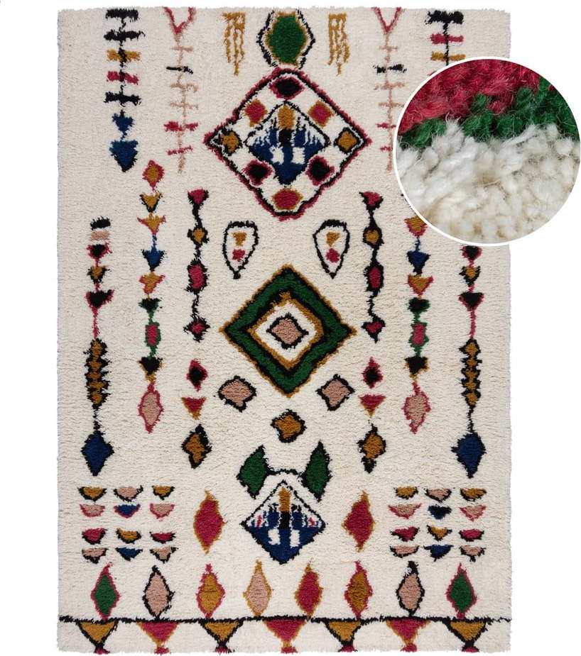 Krémový ručně tkaný vlněný koberec 120x170 cm Moroccan Fes – Flair Rugs Flair Rugs