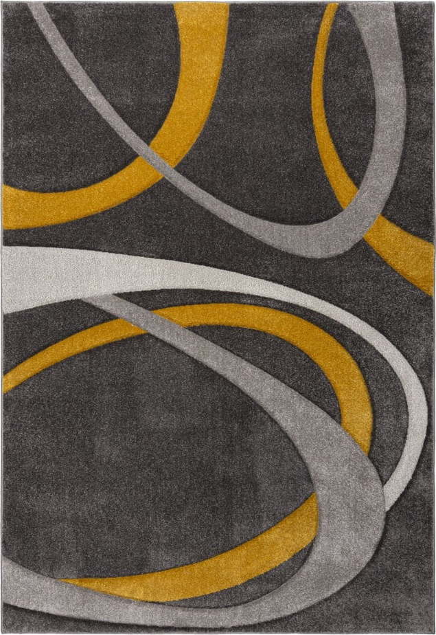 Okrově žluto-šedý koberec 200x290 cm Elude Orb – Flair Rugs Flair Rugs