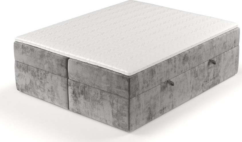 Šedá boxspring postel s úložným prostorem 140x200 cm Yoko – Maison de Rêve Maison de Reve