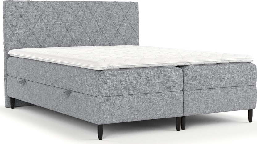 Šedá boxspring postel s úložným prostorem 180x200 cm Gwen – Maison de Rêve Maison de Reve