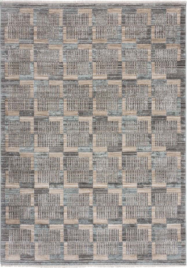 Šedo-béžový koberec 80x155 cm Evelyn Blocks – Flair Rugs Flair Rugs