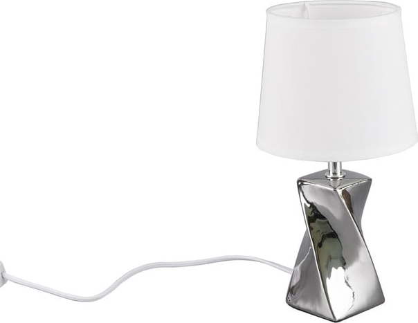 Stolní lampa ve stříbrné barvě s textilním stínidlem (výška 28 cm) Abeba – Reality Reality