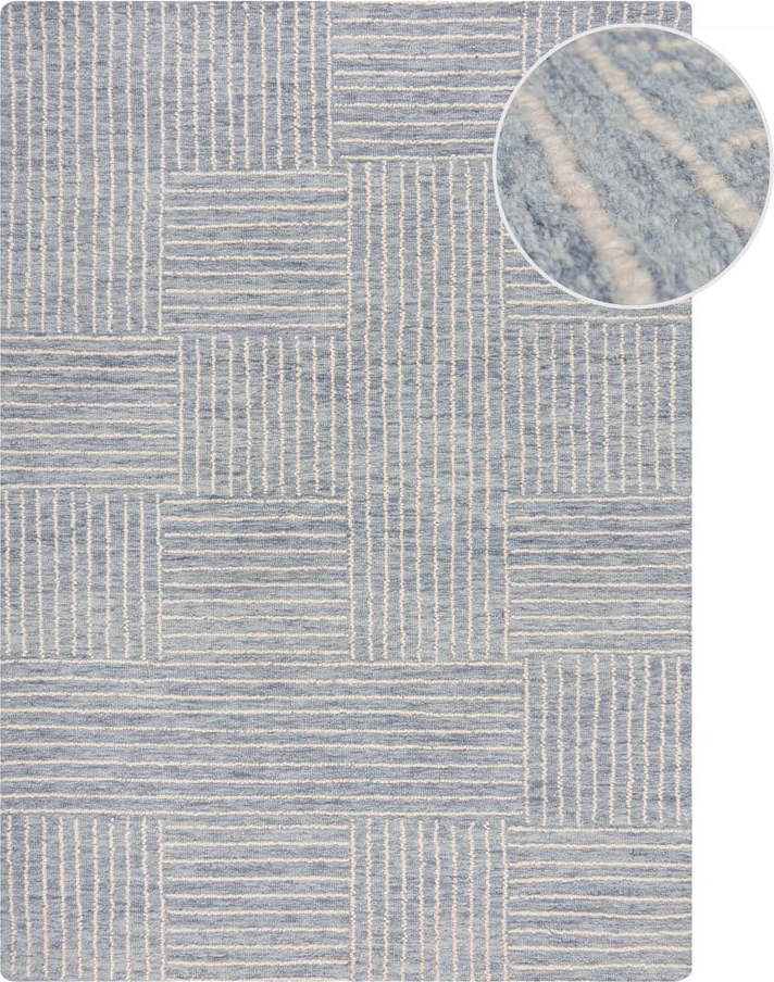 Světle modrý ručně tkaný vlněný koberec 200x290 cm Memphis Wool – Flair Rugs Flair Rugs