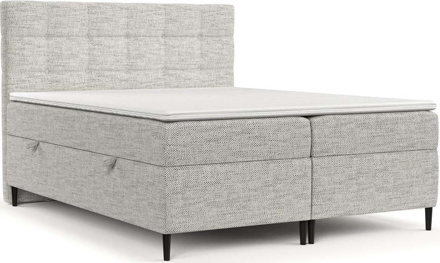 Světle šedá boxspring postel s úložným prostorem 140x200 cm Urbaneo – Maison de Rêve Maison de Reve