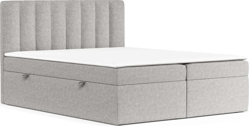 Světle šedá boxspring postel s úložným prostorem 180x200 cm Novento – Maison de Rêve Maison de Reve