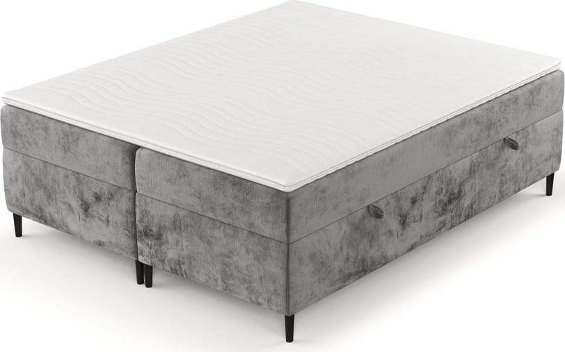 Tmavě šedá boxspring postel s úložným prostorem 200x200 cm Araya – Maison de Rêve Maison de Reve