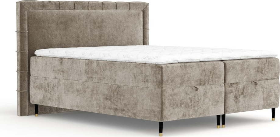 Béžová boxspring postel s úložným prostorem 180x200 cm Voyage – Maison de Rêve Maison de Reve