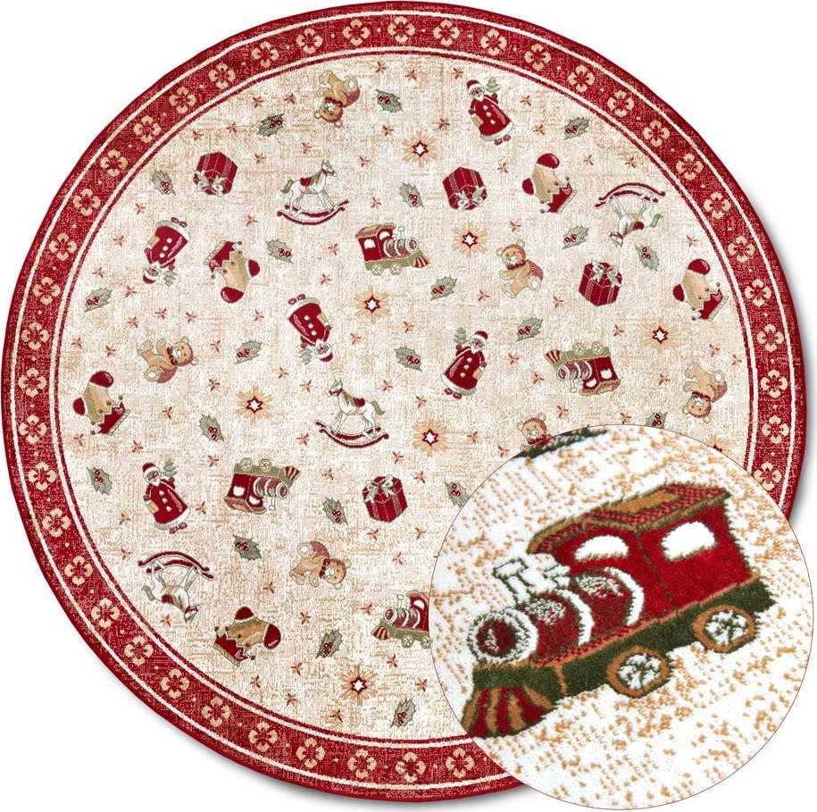 Červený kulatý koberec s vánočním motivem s příměsí bavlny ø 160 cm Toy's Delight Red Christmas – Villeroy&Boch Villeroy & boch