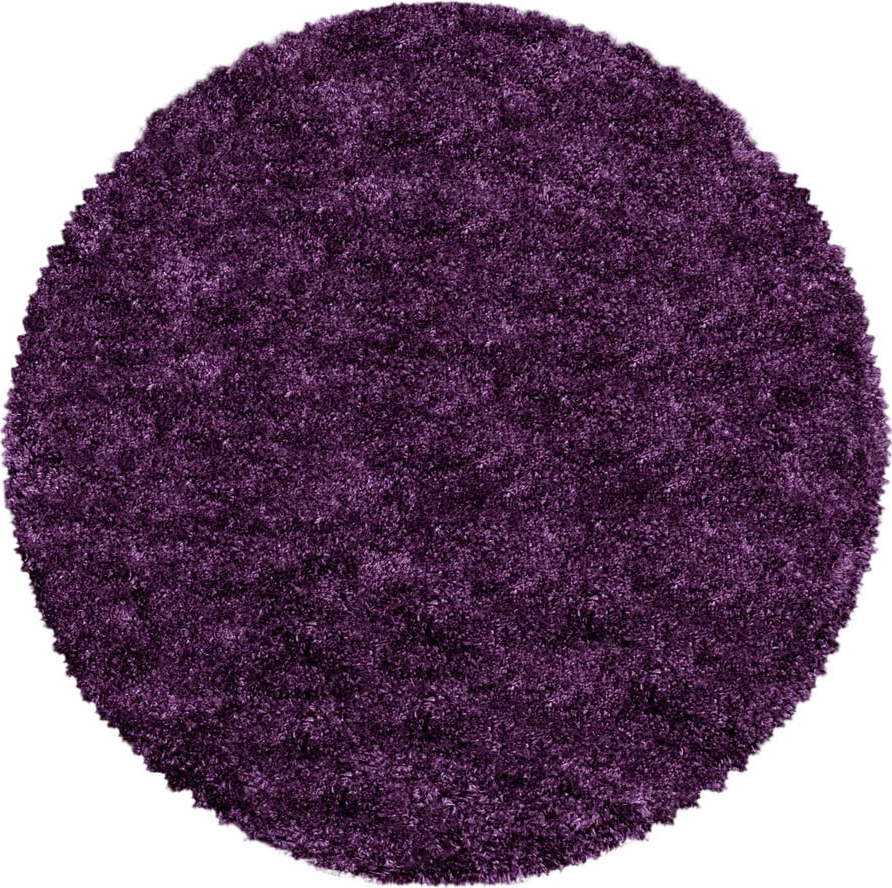 Tmavě fialový kulatý koberec ø 160 cm Fluffy – Ayyildiz Carpets Ayyildiz Carpets